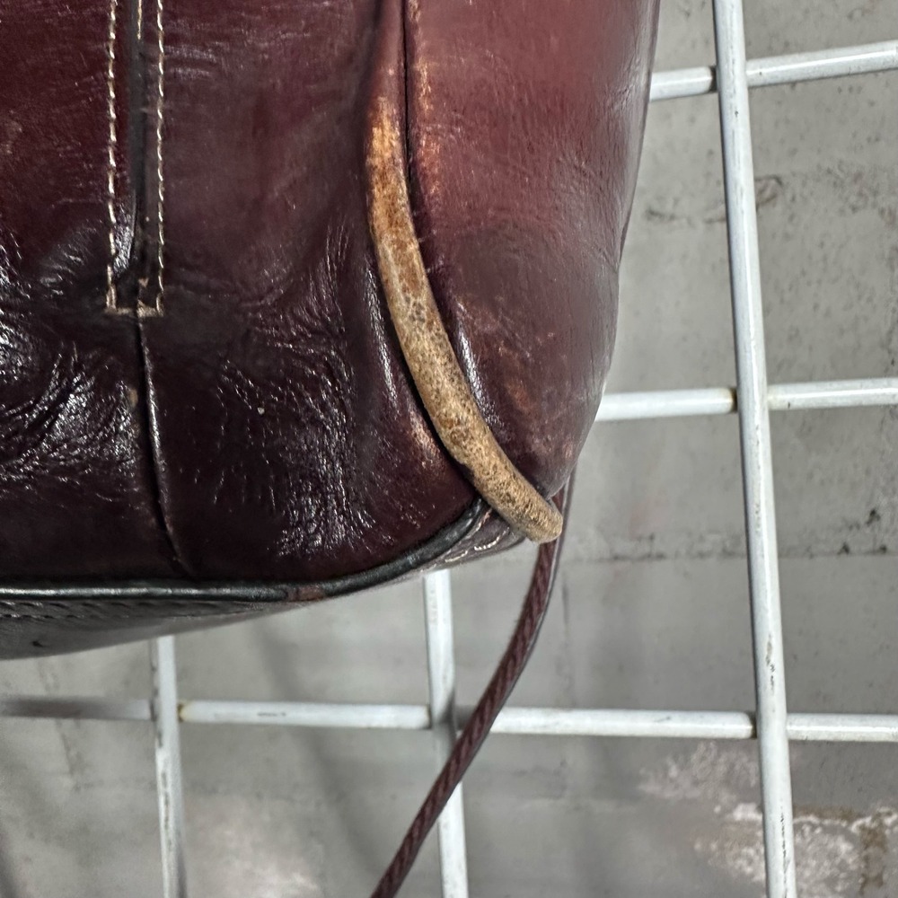 Fossil Leather Shoulder Bag Burgundy Turn Lock Key Charm Librarian core Vintage - Picture 3 of 7